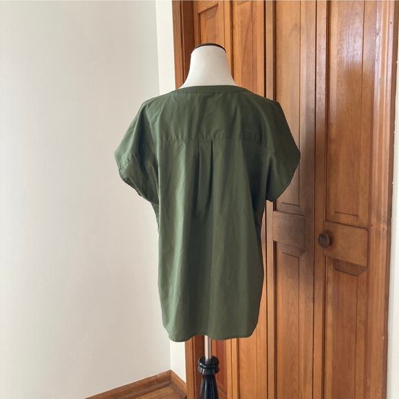 Kim Rogers Olive Green Pullover Blouse, Size L - Picture 3 of 5